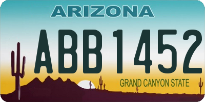 AZ license plate ABB1452