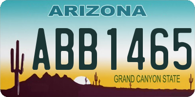 AZ license plate ABB1465