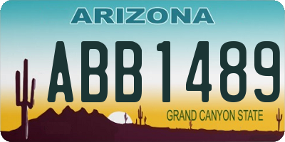 AZ license plate ABB1489