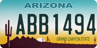 AZ license plate ABB1494