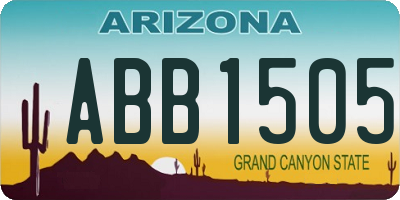 AZ license plate ABB1505