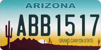 AZ license plate ABB1517
