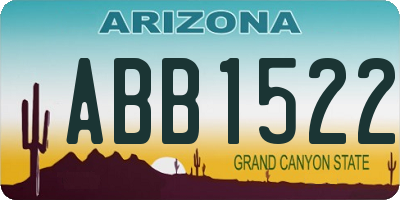 AZ license plate ABB1522