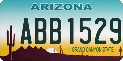 AZ license plate ABB1529
