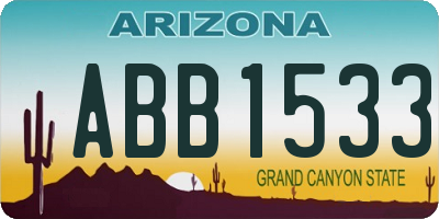 AZ license plate ABB1533