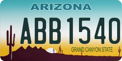 AZ license plate ABB1540
