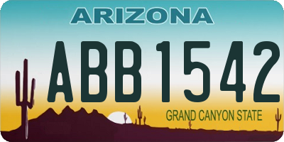 AZ license plate ABB1542