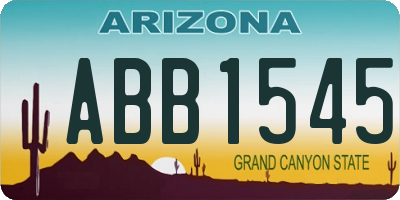 AZ license plate ABB1545