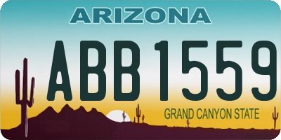 AZ license plate ABB1559