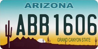 AZ license plate ABB1606