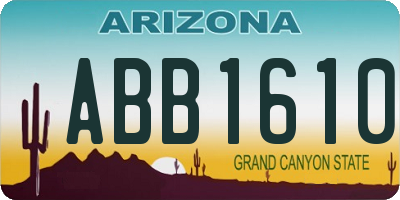 AZ license plate ABB1610