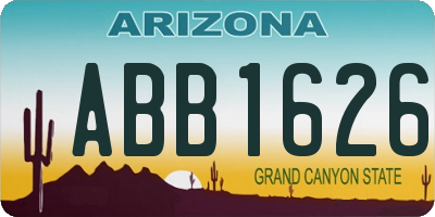 AZ license plate ABB1626