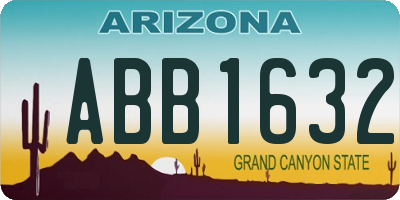 AZ license plate ABB1632
