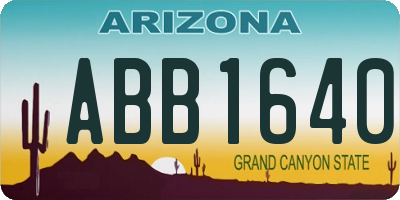 AZ license plate ABB1640