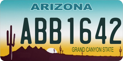 AZ license plate ABB1642