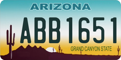 AZ license plate ABB1651