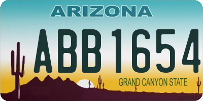 AZ license plate ABB1654