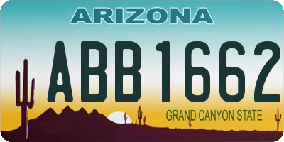 AZ license plate ABB1662