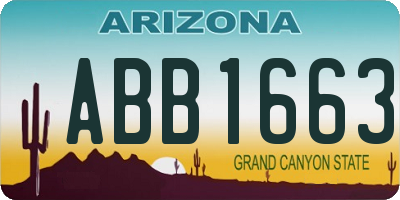 AZ license plate ABB1663