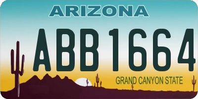 AZ license plate ABB1664