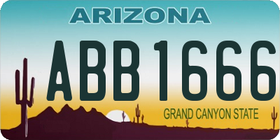 AZ license plate ABB1666