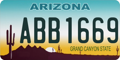 AZ license plate ABB1669