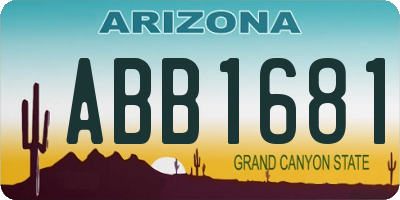 AZ license plate ABB1681