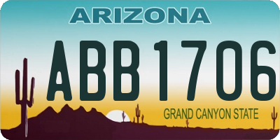 AZ license plate ABB1706