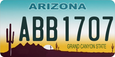 AZ license plate ABB1707