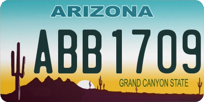 AZ license plate ABB1709