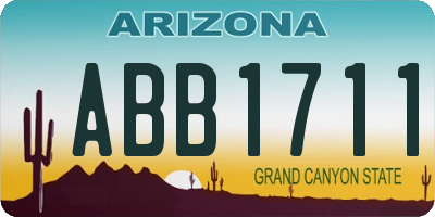 AZ license plate ABB1711