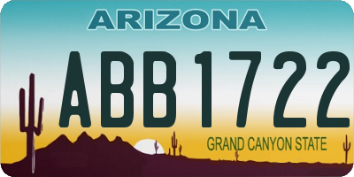 AZ license plate ABB1722