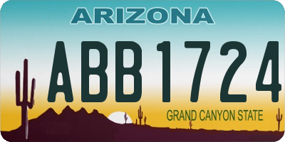 AZ license plate ABB1724