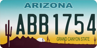 AZ license plate ABB1754