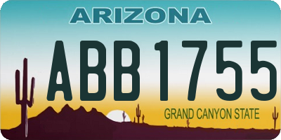 AZ license plate ABB1755