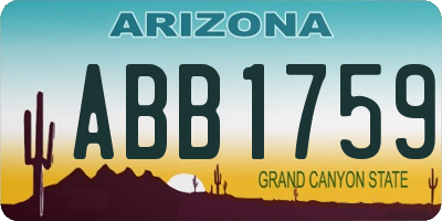 AZ license plate ABB1759