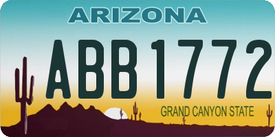 AZ license plate ABB1772