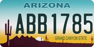 AZ license plate ABB1785