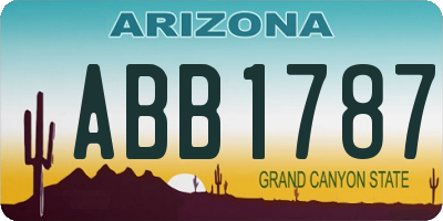 AZ license plate ABB1787