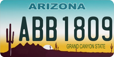 AZ license plate ABB1809