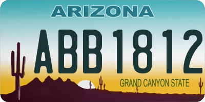 AZ license plate ABB1812