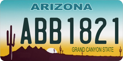 AZ license plate ABB1821
