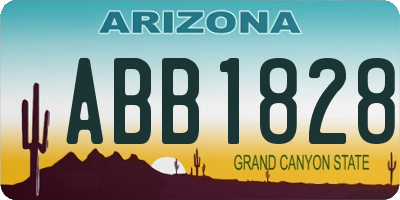 AZ license plate ABB1828