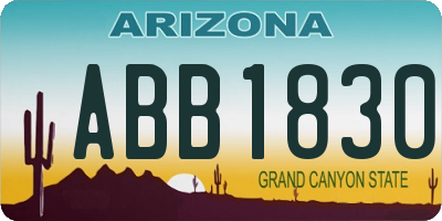 AZ license plate ABB1830