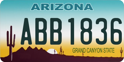 AZ license plate ABB1836