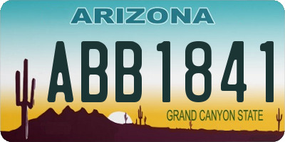 AZ license plate ABB1841