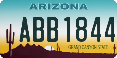 AZ license plate ABB1844