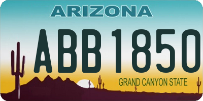 AZ license plate ABB1850