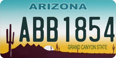 AZ license plate ABB1854