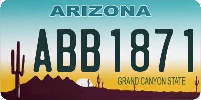 AZ license plate ABB1871